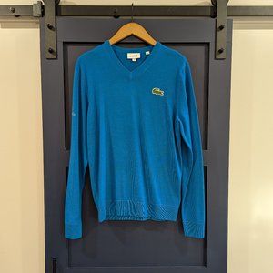 Merino Wool Lacoste Blue Sweater - Presidents Cup - Size Medium